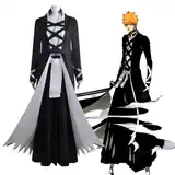 Anime Bleach Thousand-Year Blood War Kurosaki Ichigo Cosplay Costumes Soul Society Shinigami Set Lock Cut On Day Bankai Uniform - Custom at OtakuXWear Nepal