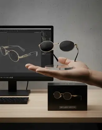 Retro Oval UV400 Protected Golden Metal Frame Sunglasses With Black Lense/Unisex Trendy Eyewear