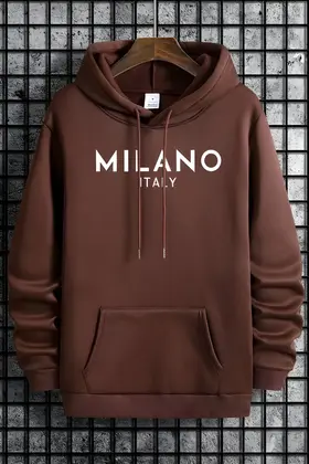Milano Italy Hoodie Mens Printed Winter Casual...