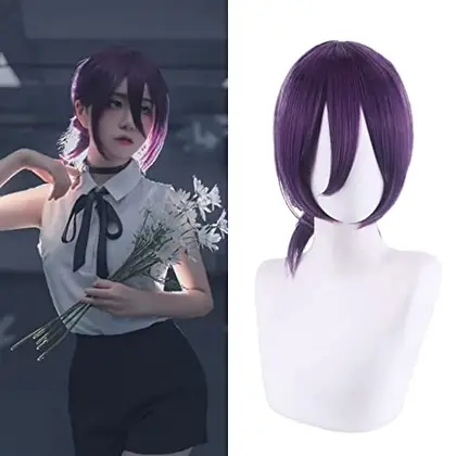 Reze Cosplay Wig Anime  Wig Anime Costume Cosplay Wig Costume Purple Ponytail HairParty Hair
