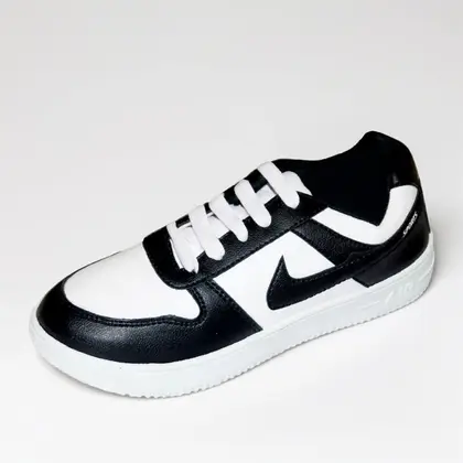 Titex Black and White Color Airforce Shoes Simple Fashionable Sneakers For Women-1204