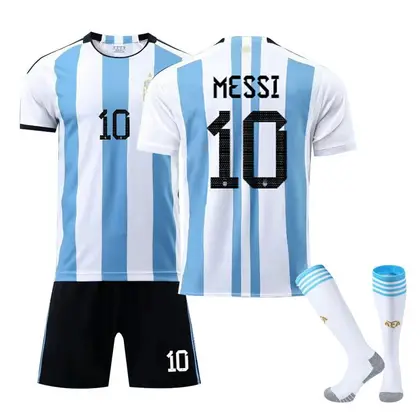 Foreign trade wholesale 22 World Cup football jerseys Argentina No. 10 Messi jerseys for children and adults competition training team uniforms