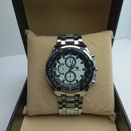 Chronograph Design White Dial Fancy Watch For Men Waterproof Analog Quartz
