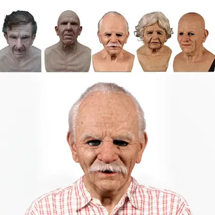 for Adults Non-toxic Realistic Eye Costume Party Face Cover Party Supplies Carnival Party Masquerade Old Man Cosplay Props Halloween Decoration