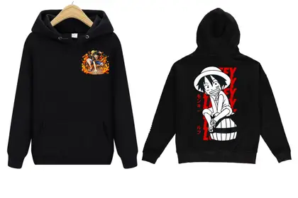 Luffy Anime Printed Hoodie For Men And Women