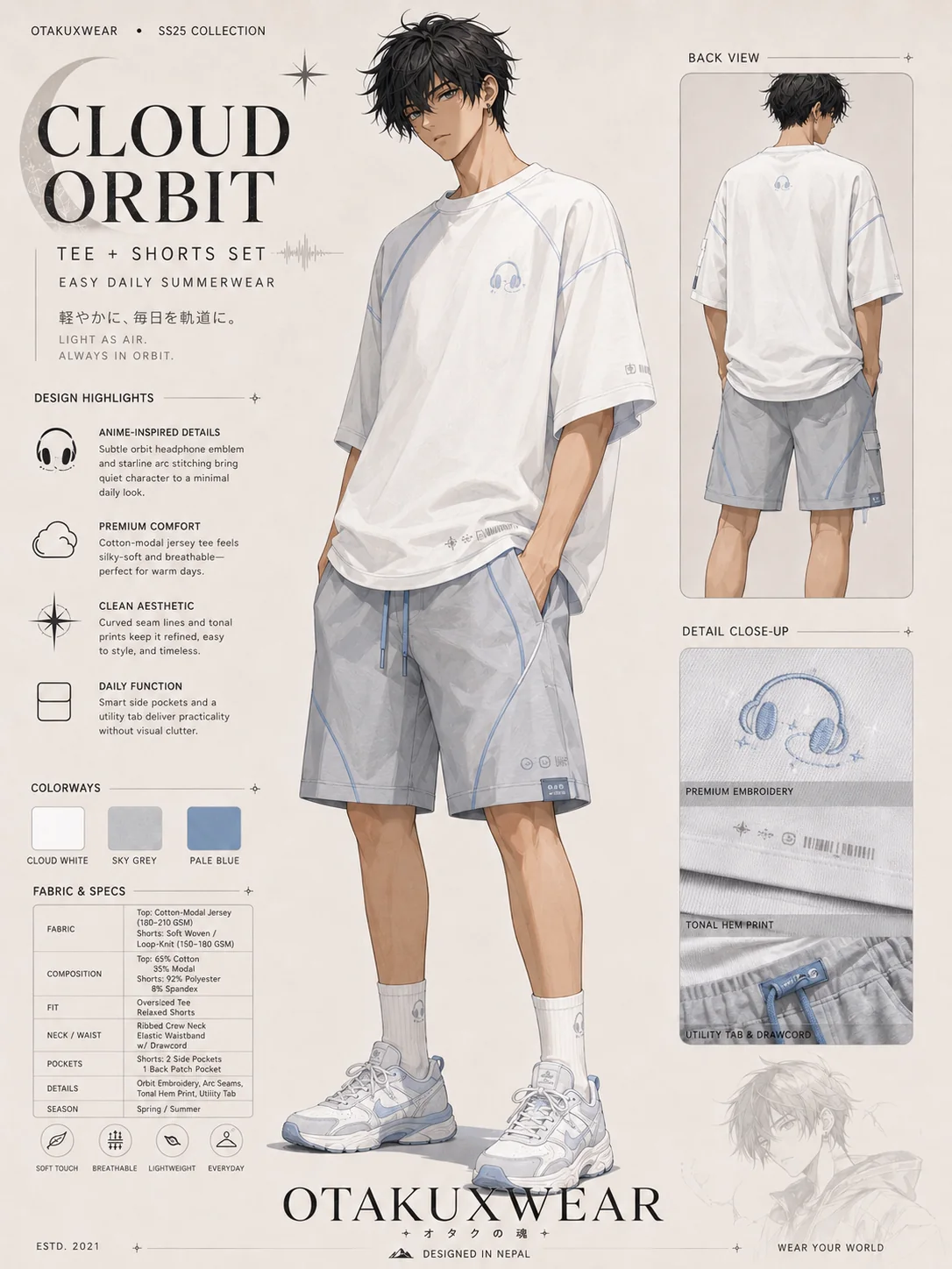 Cloud Orbit Summerwear Set coming soon OtakuXWear drop