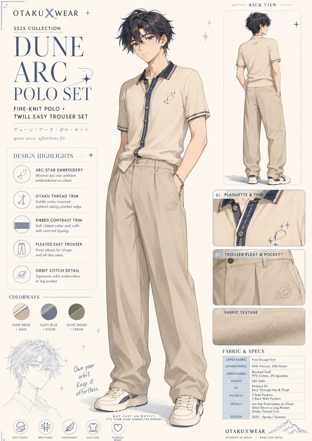 Dune Arc Polo Set coming soon OtakuXWear drop