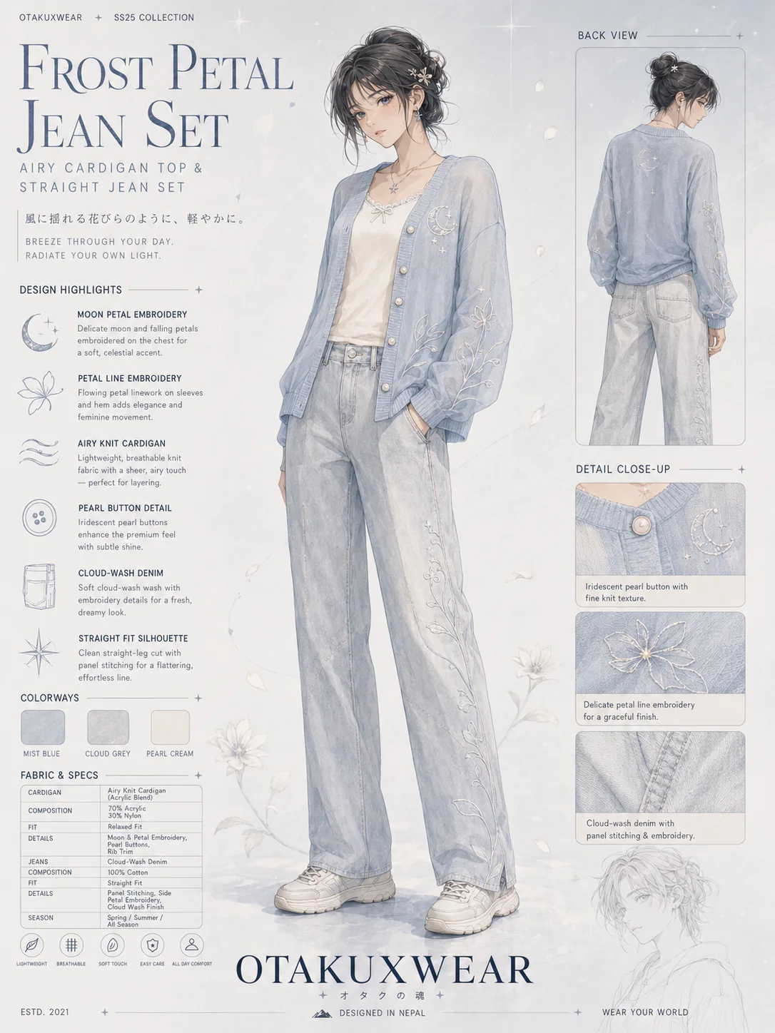 Frost Petal Jean Set coming soon OtakuXWear drop
