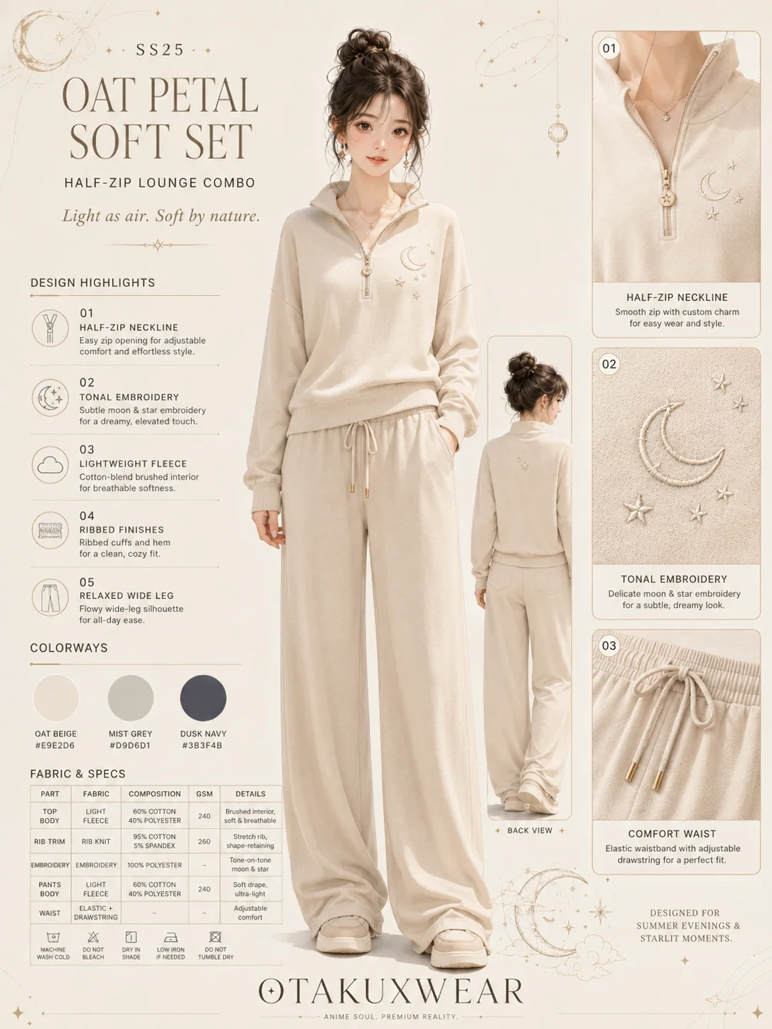 Oat Petal Lounge Set coming soon OtakuXWear drop